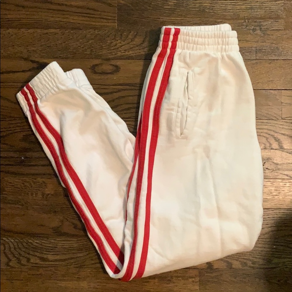 John Galt/Brandy Melville white/red sweats